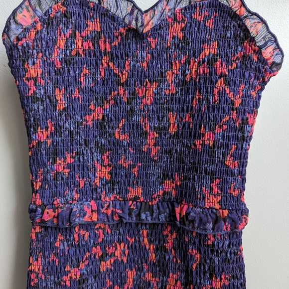 🎉 HP🎉 NWT...Aqua *LIMITED EDITION* Floral Smocked Sundress Size Girls M - Picture 3 of 11